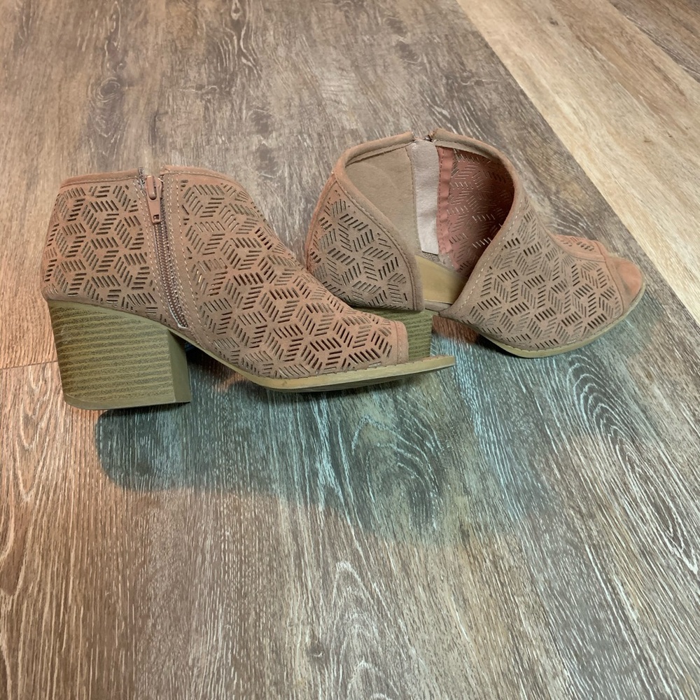 Mauve Open Toe Booties - image 1